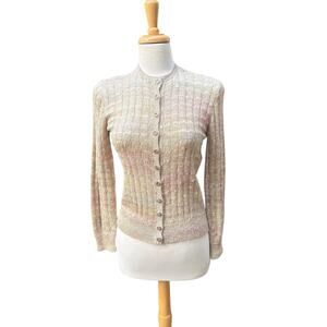 VTG 70s St John Marie Gray Knit Cardigan Sweater Small Button Old Money Preppy